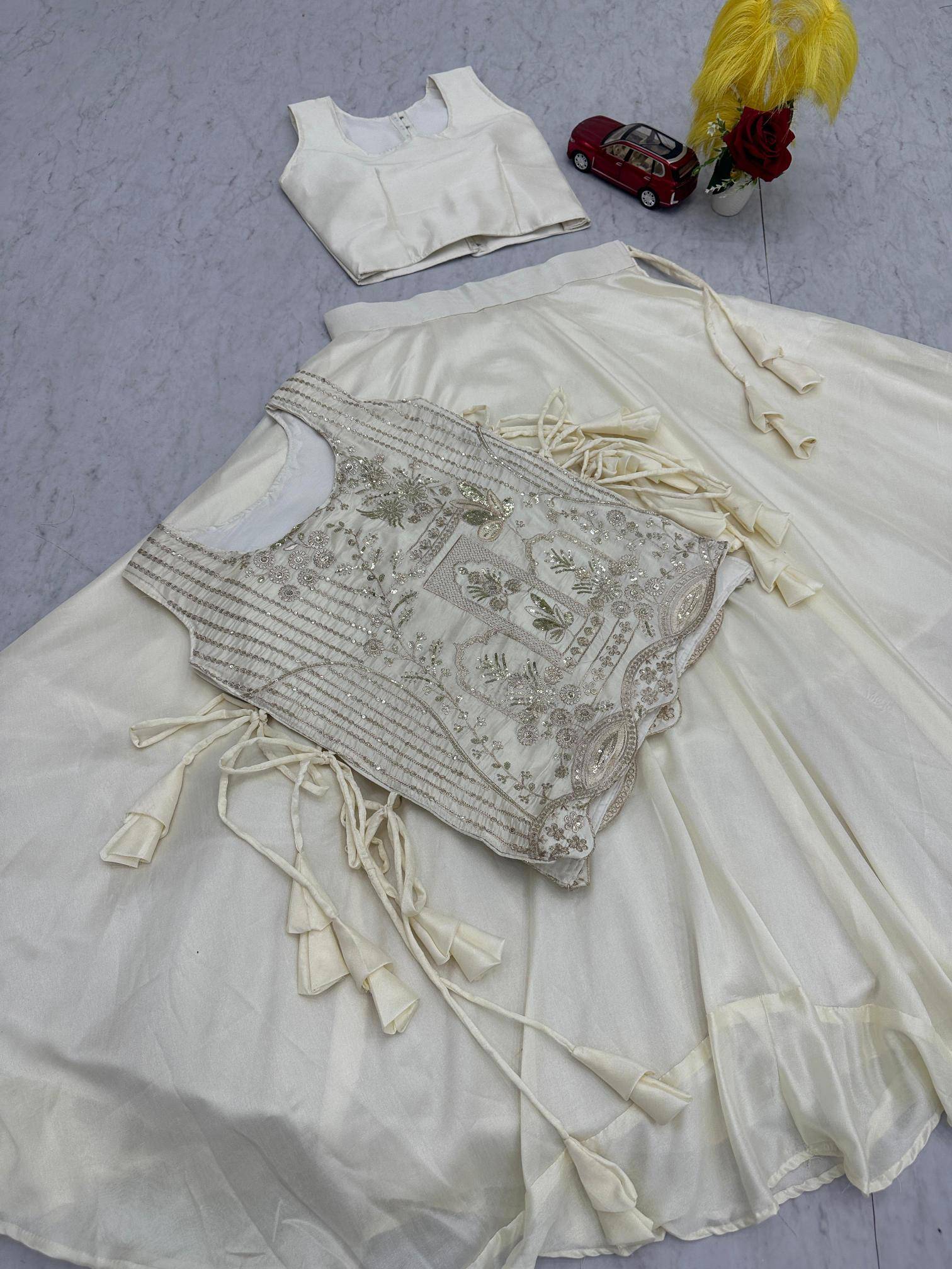 Launching Festival Special Pc 563 vichitra White  Boutique Lehenga choli vendors